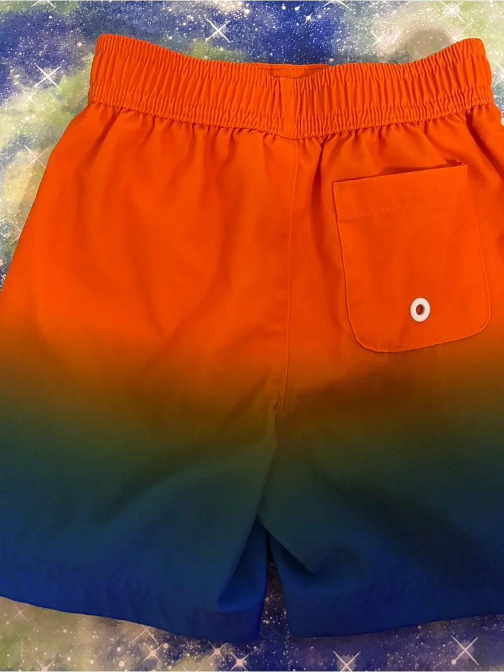 Wonder Nation Orange to Blue Gradient Swim Shorts